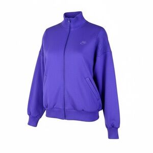 Nike Fleece Full Zip Sweatshirt in Purple Size Medium
